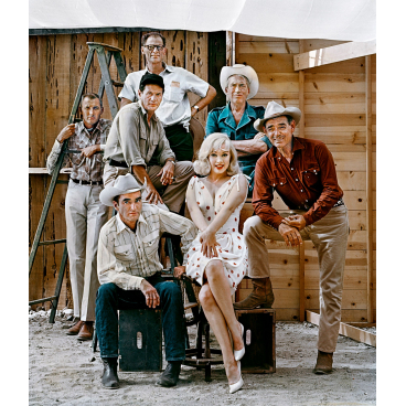 Frank Taylor, Montgomery Clift, Eli Wallach, Arthur Miler, Marilyn Monroe, John Huston and Clark Gable, 1960