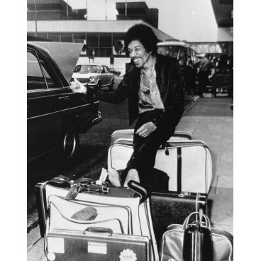 Jimmy Hendrix arrivant à l'aéroport d'Heathrow, 1970