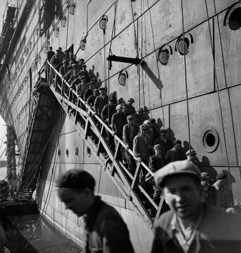 Les ouvriers de la construction, Saint-Nazaire, 1935