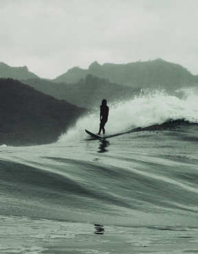 He came out of the wave like a memory.