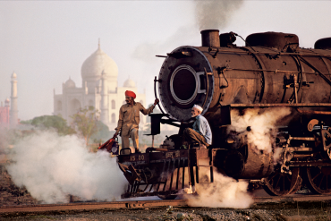 Taj and Train, Agra, Uttar Pradesh, India, 1983
