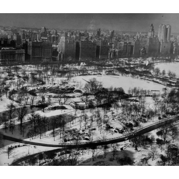 Vue de Central Park sous la neige, New-York, 1947