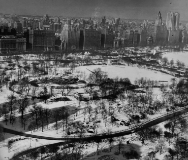 Vue de Central Park sous la neige, New-York, 1947
